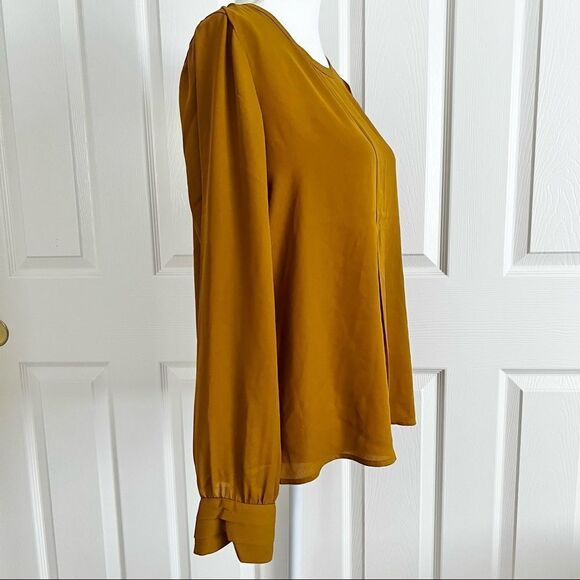 NEW Scotch and Soda Front Pleat Lonh Sleeve Top in Marigold Medium - Picture 3 of 6